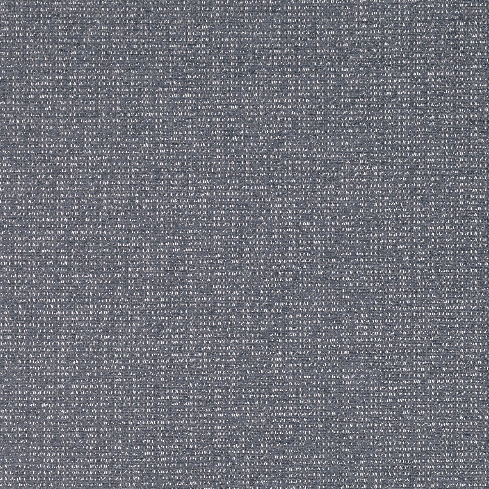 Close-up of charcoal blue-grey woven fabric with fine pale flecks and irregular texture