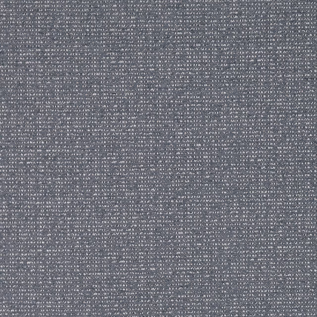 Close-up of charcoal blue-grey woven fabric with fine pale flecks and irregular texture