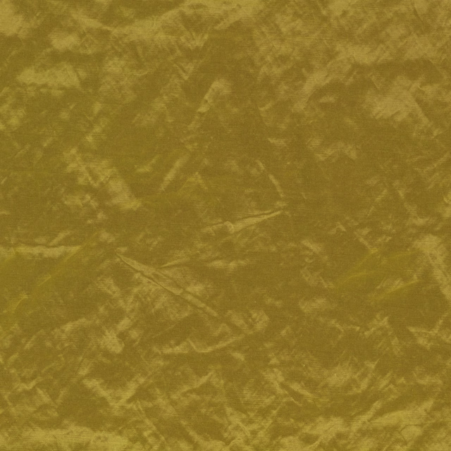 Mottled deep olive textile with ochre brush marks and softly crosshatched texture