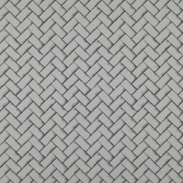 Cool storm-grey textile with a tightly repeated, softly shaded herringbone weave