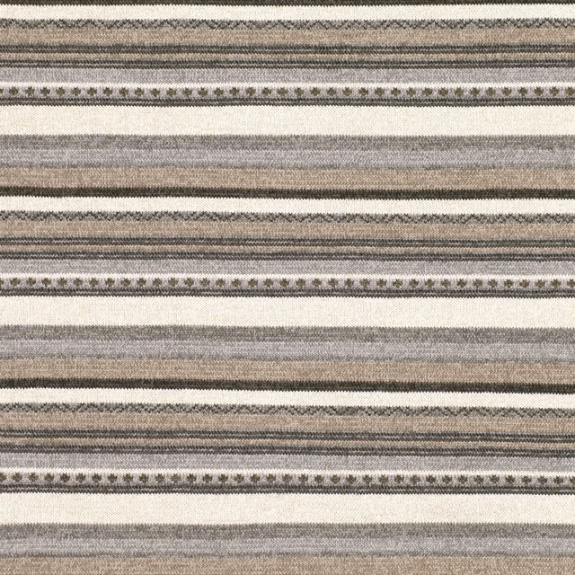 Woven Driftwood fabric with taupe, cream, grey and charcoal horizontal stripes