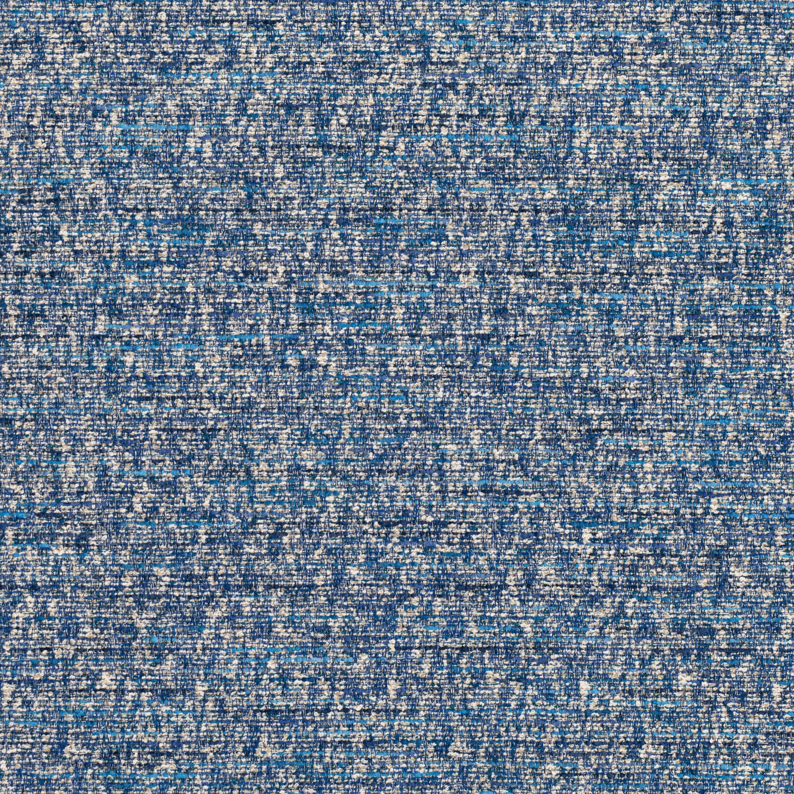 Close-up of mottled Klein blue weave with ivory flecks and teal threads