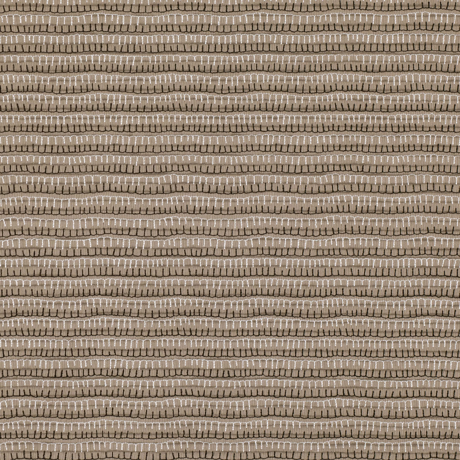 Driftwood taupe weave with pale horizontal rows of ladder-like dashes