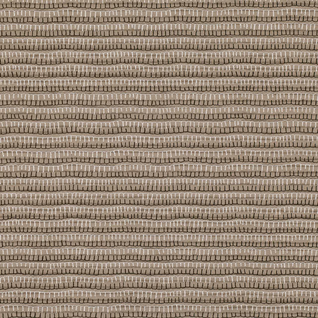 Driftwood taupe weave with pale horizontal rows of ladder-like dashes