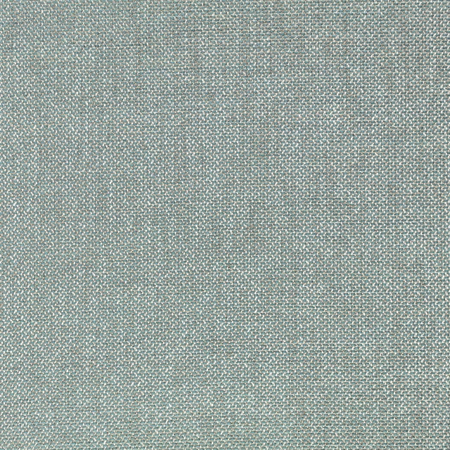 Close-up of pale beryl blue-green fabric with a fine flecked woven texture