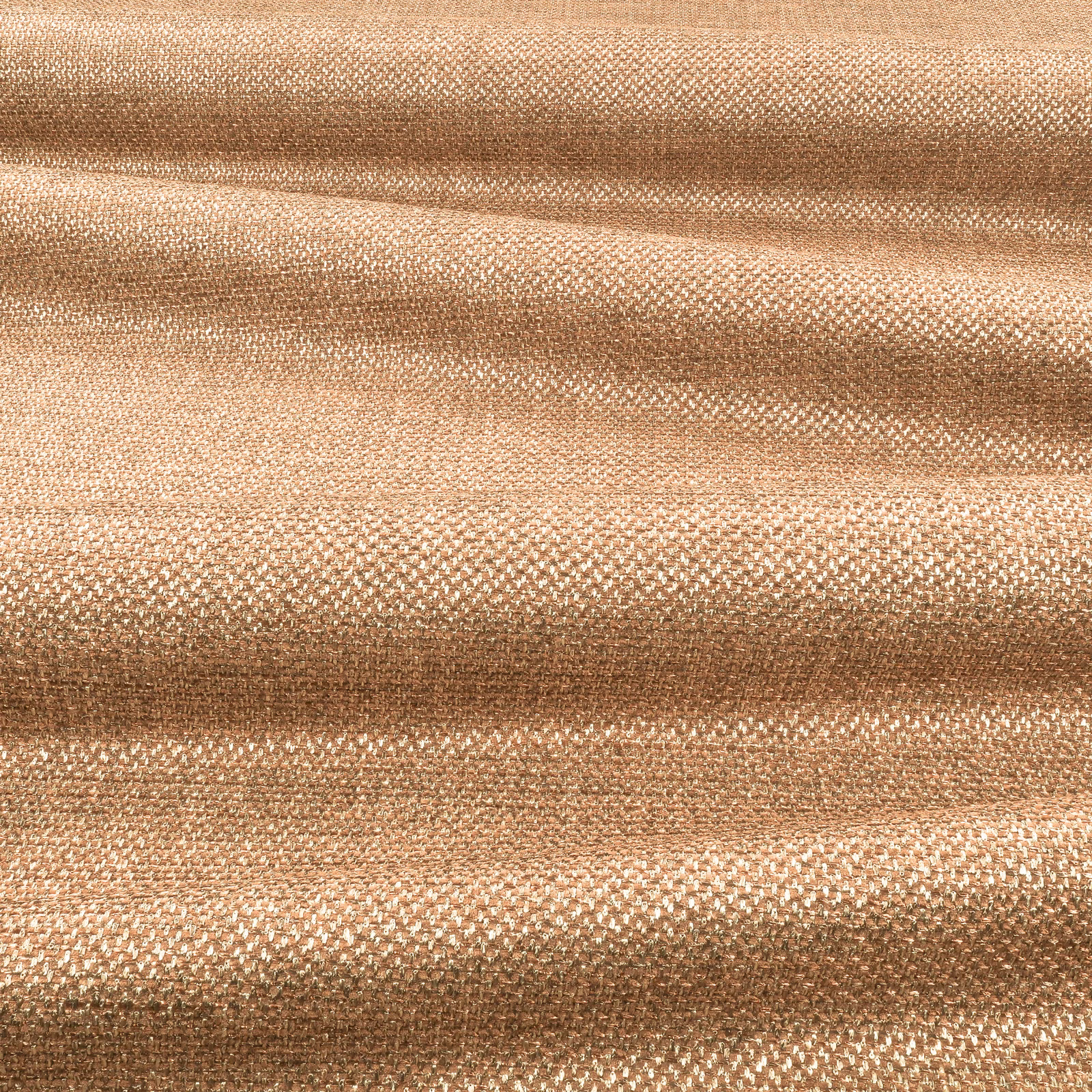 Warm cognac-tan woven textile showing a tiny pebbled crossweave across soft folds