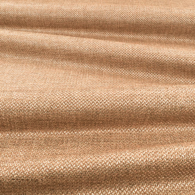 Warm cognac-tan woven textile showing a tiny pebbled crossweave across soft folds