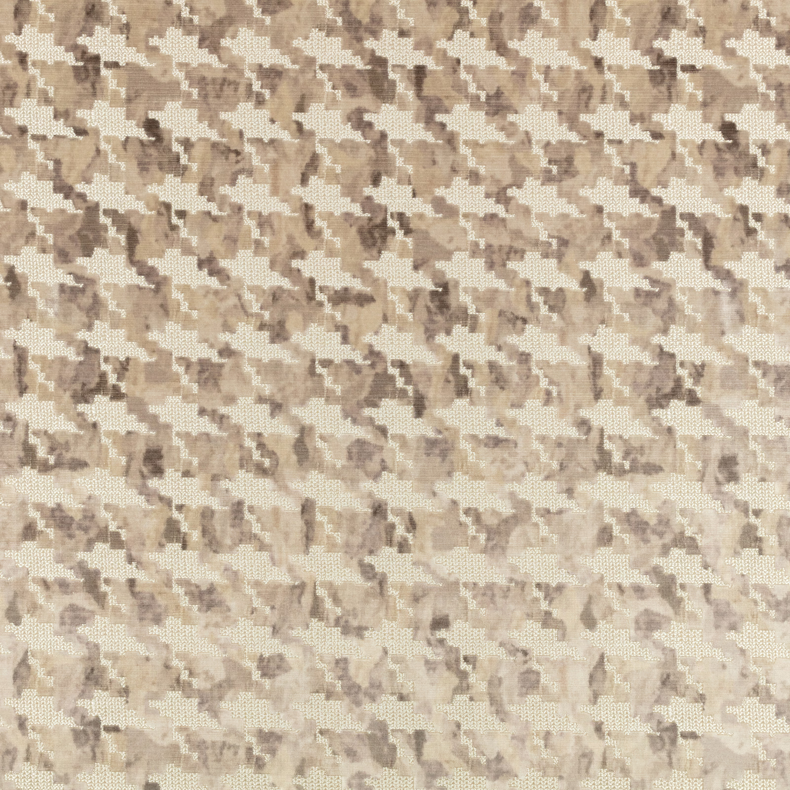Warm beige and cream textile with broken taupe-brown woven marks in close-up