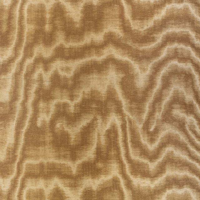 Warm antique-bronze fabric with pale flowing ripples and a fine horizontal weave