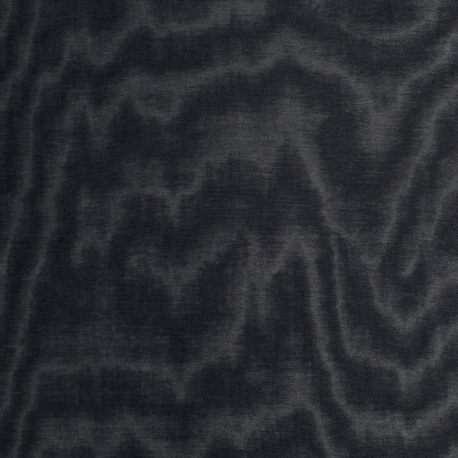 Deep charcoal-black fabric with smoky abstract swirls and a subtle woven sheen