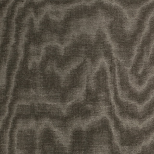Smoky taupe-brown fabric with cloudy vertical marbling and a soft directional sheen