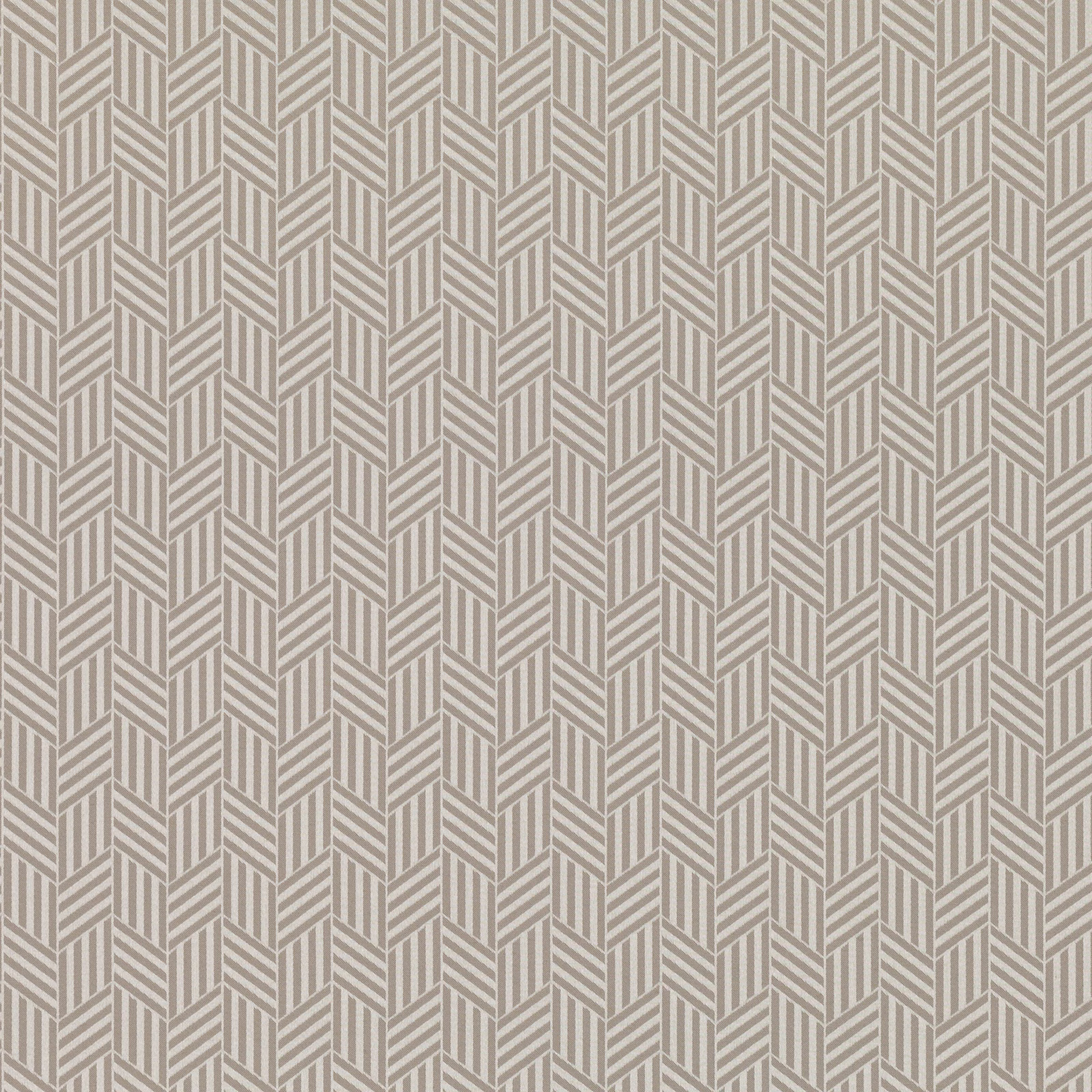 Greige-beige woven fabric with repeating taupe chevron columns and subtle surface texture