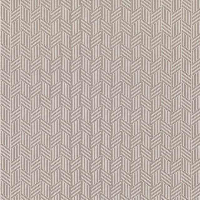 Greige-beige woven fabric with repeating taupe chevron columns and subtle surface texture