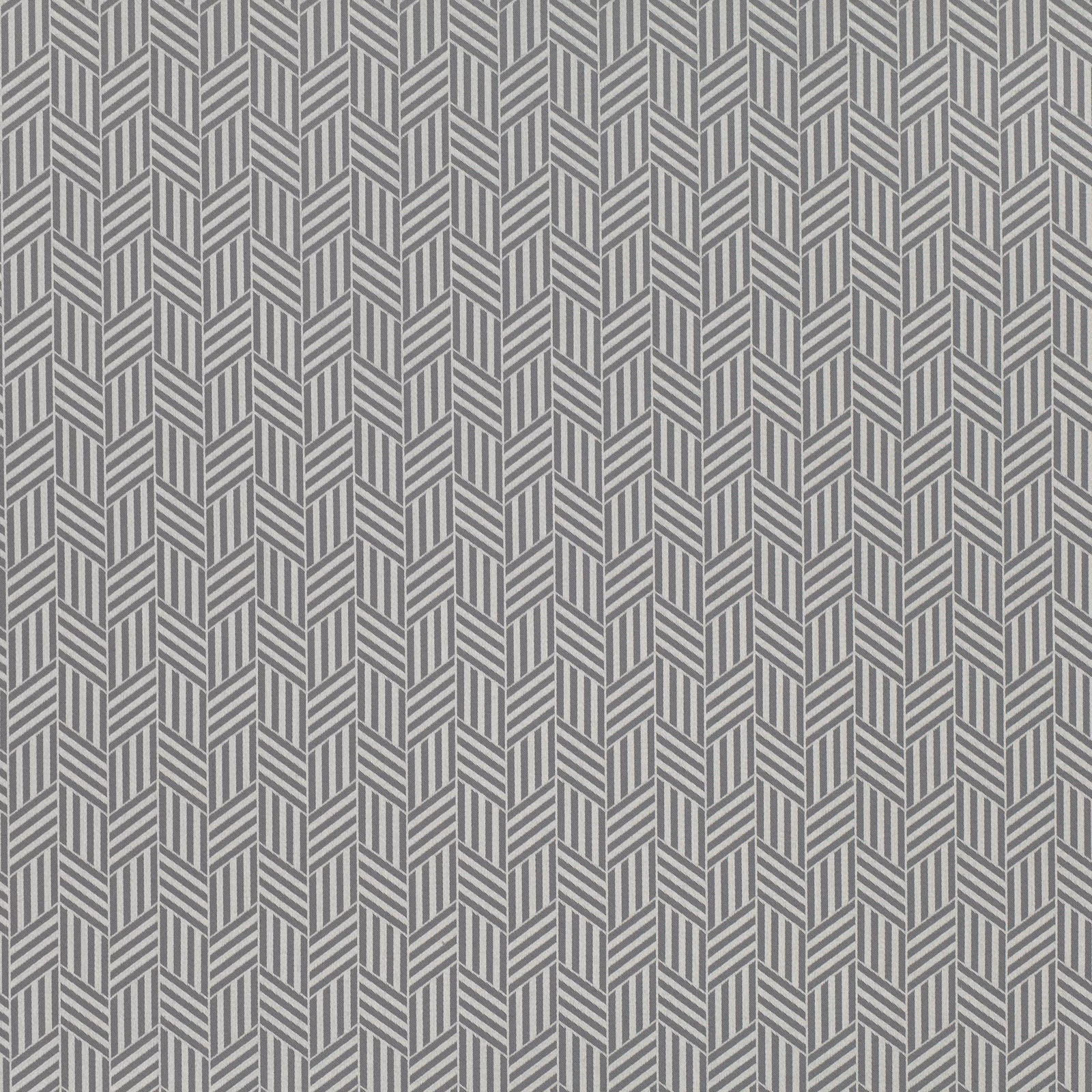 Cool silver-grey textile with tightly repeated angular chevrons and subtle linear texture