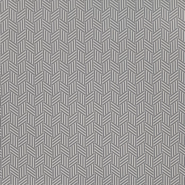 Cool silver-grey textile with tightly repeated angular chevrons and subtle linear texture