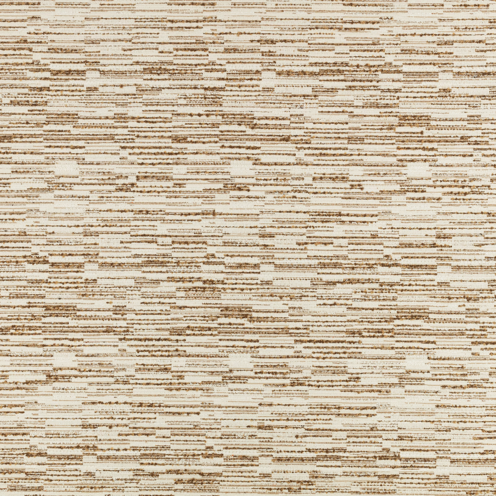 Warm cream woven fabric with broken tobacco-brown horizontal striations