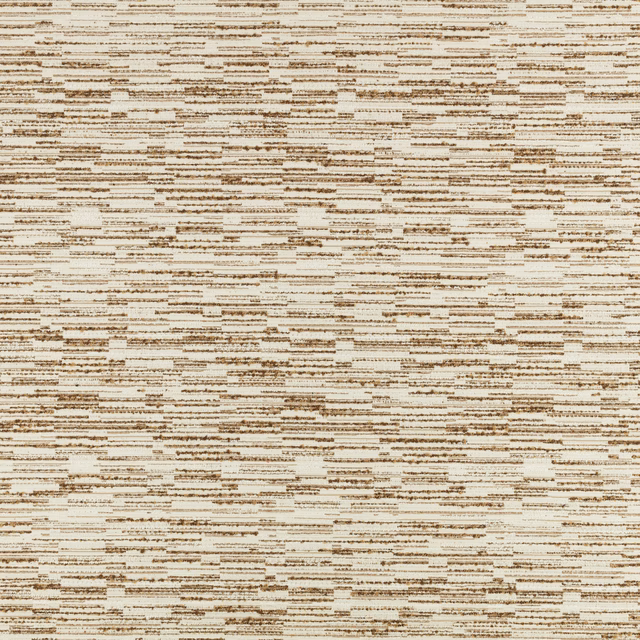 Warm cream woven fabric with broken tobacco-brown horizontal striations
