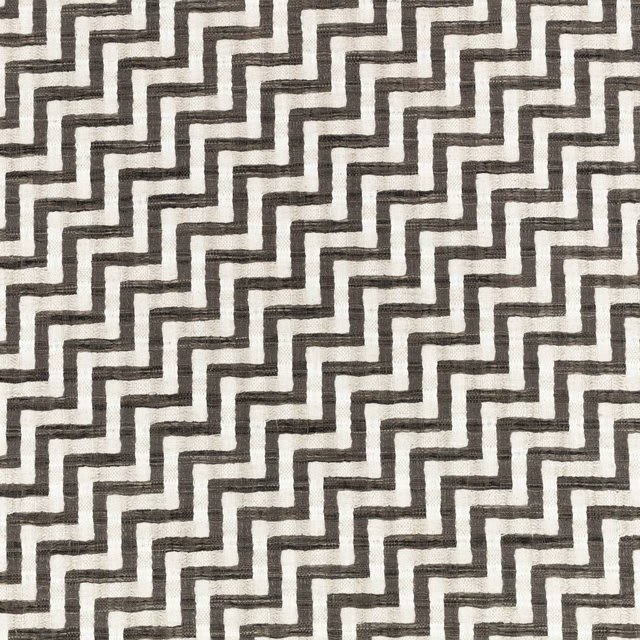 Ivory and charcoal stepped ladder pattern with a tactile woven surface
