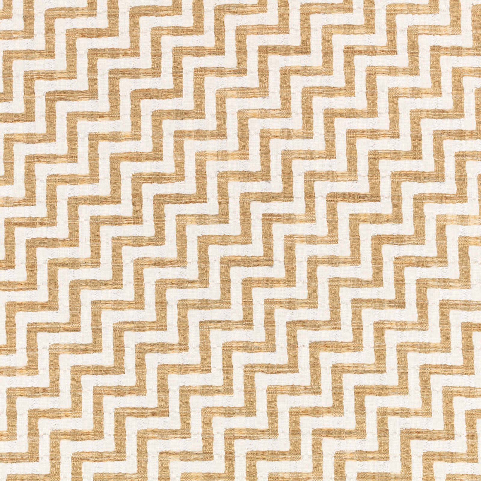 Ivory textile with warm tobacco-tan stepped ladder lines and visible woven texture