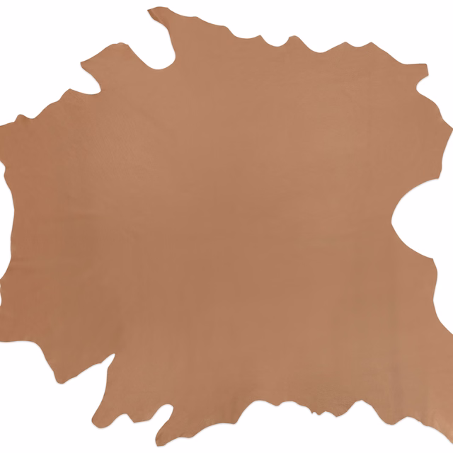 Warm tobacco-brown textile with a smooth, subtly grained surface and irregular edge.