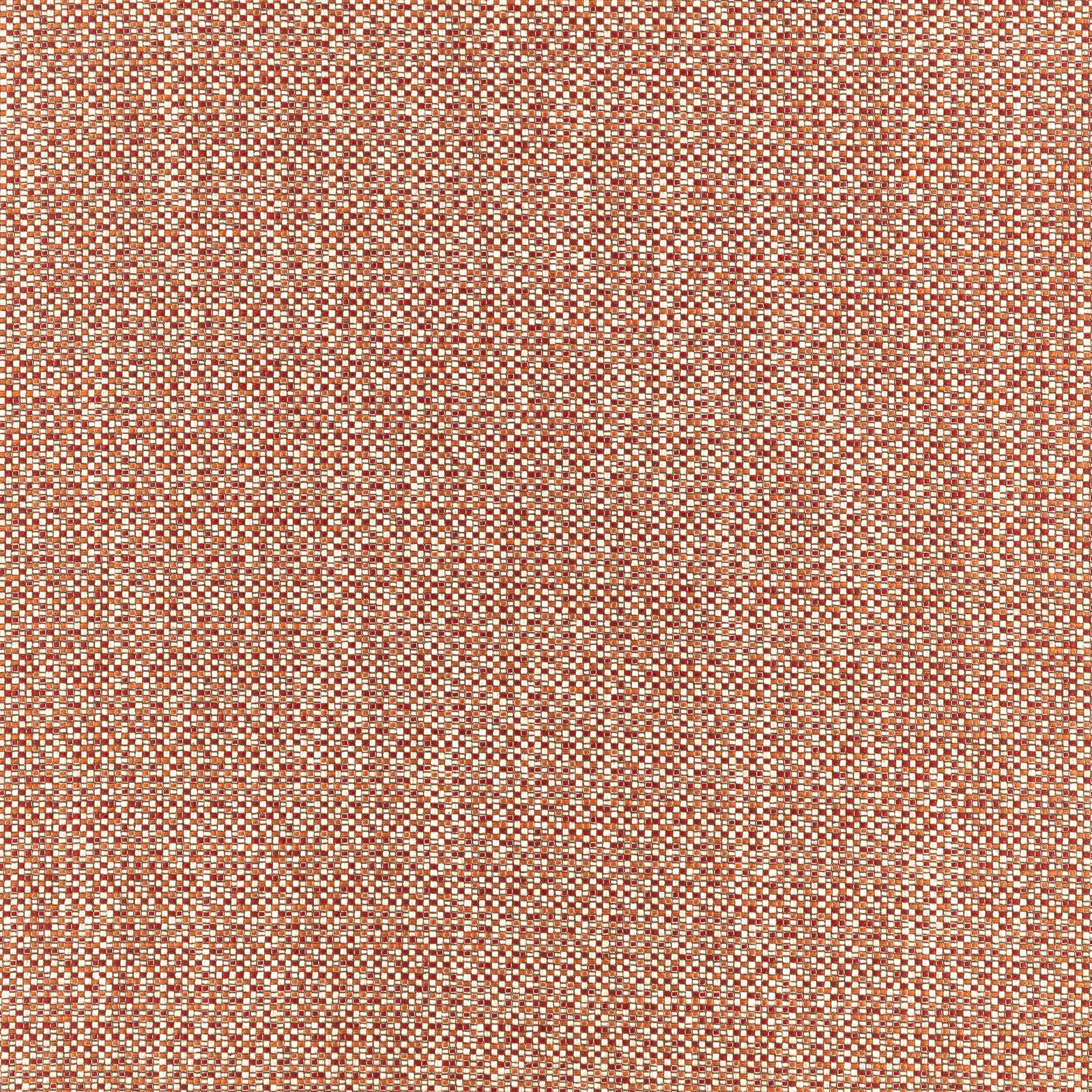 Close-up of warm terracotta woven fabric with cream and rust micro-flecked texture