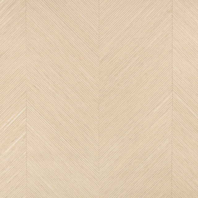 Pale linen wallpaper with fine diagonal chevrons and subtle vertical panel breaks