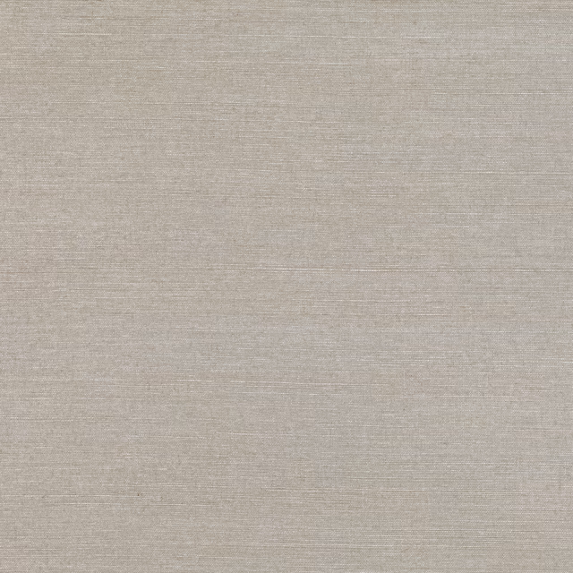 Warm taupe-grey wallpaper with fine horizontal striations and a softly mottled surface