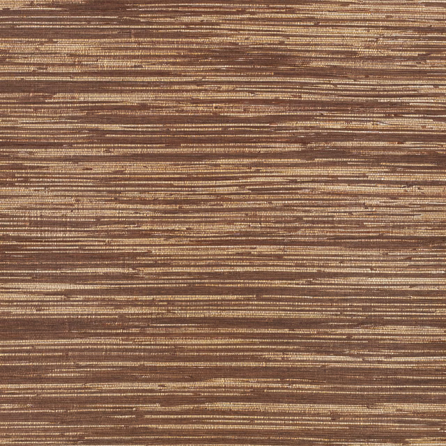 Cognac brown wallcovering with irregular horizontal tan and bronze-like striations