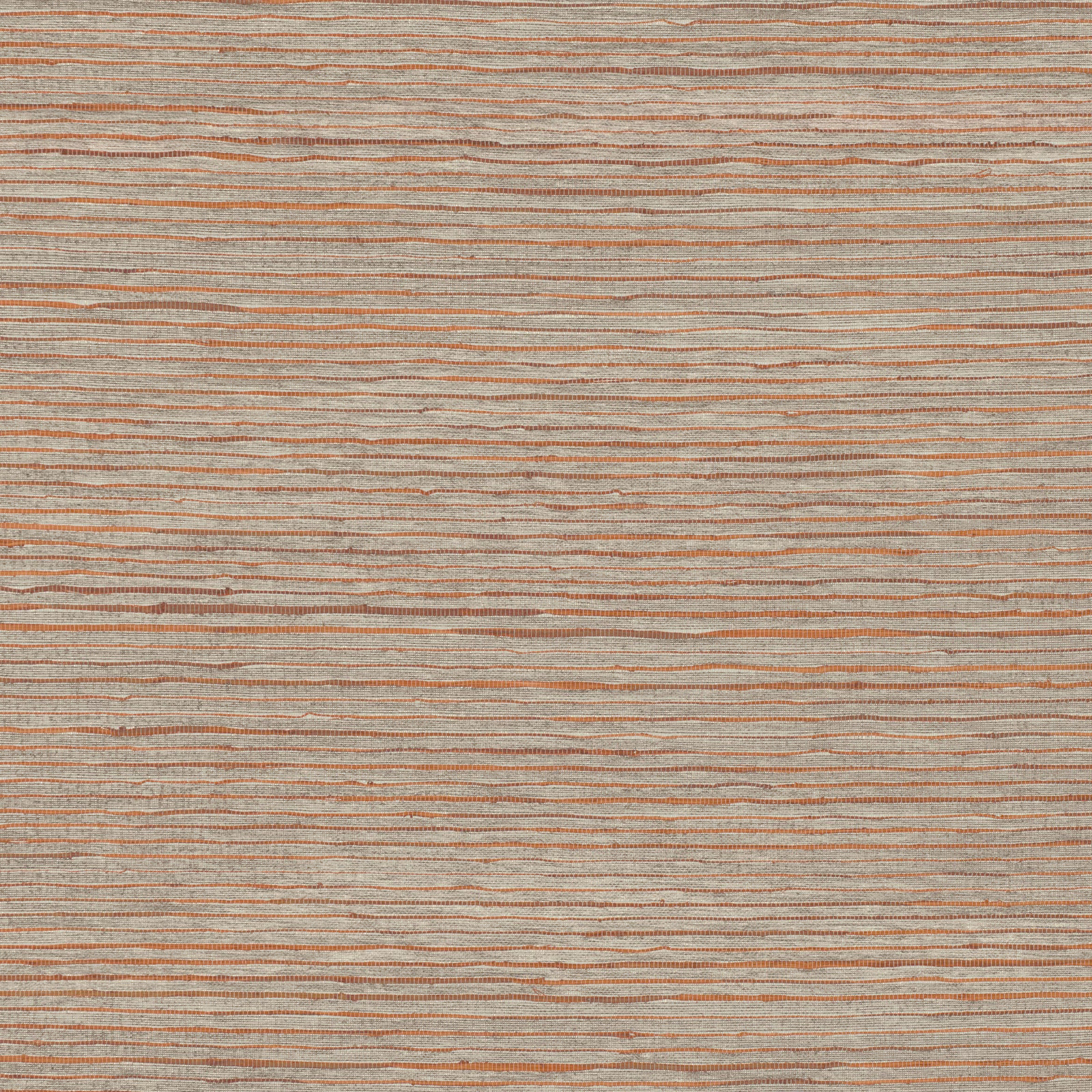 Warm taupe-grey wallpaper with fine irregular rust-coloured horizontal lines