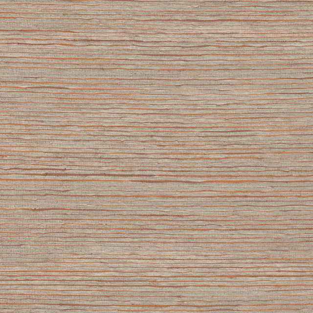 Warm taupe-grey wallpaper with fine irregular rust-coloured horizontal lines