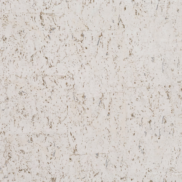 Pale ivory wallpaper with scattered taupe-grey mineral flecks and weathered texture