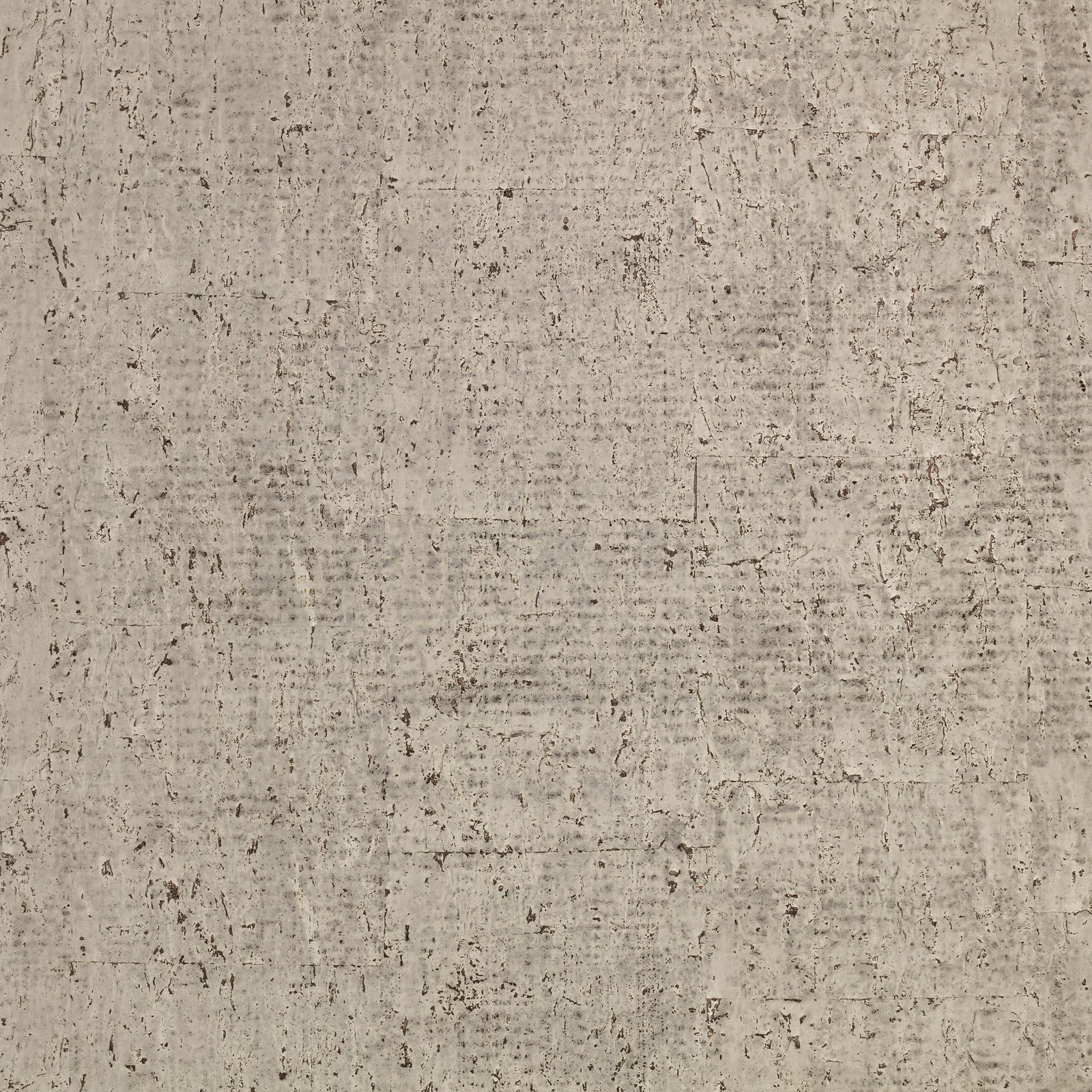 Warm elephant taupe wallpaper with a softly distressed, mottled mineral surface and dark flecks