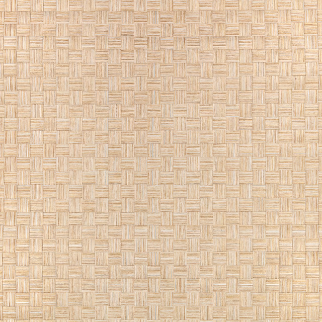 Warm sand-gold wallpaper with fine basket-weave blocks and softly varied tonal lines