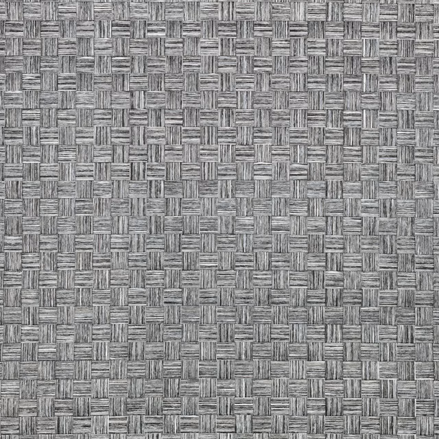Cool charcoal-grey wallpaper with interlocking striated rectangular blocks in a woven pattern