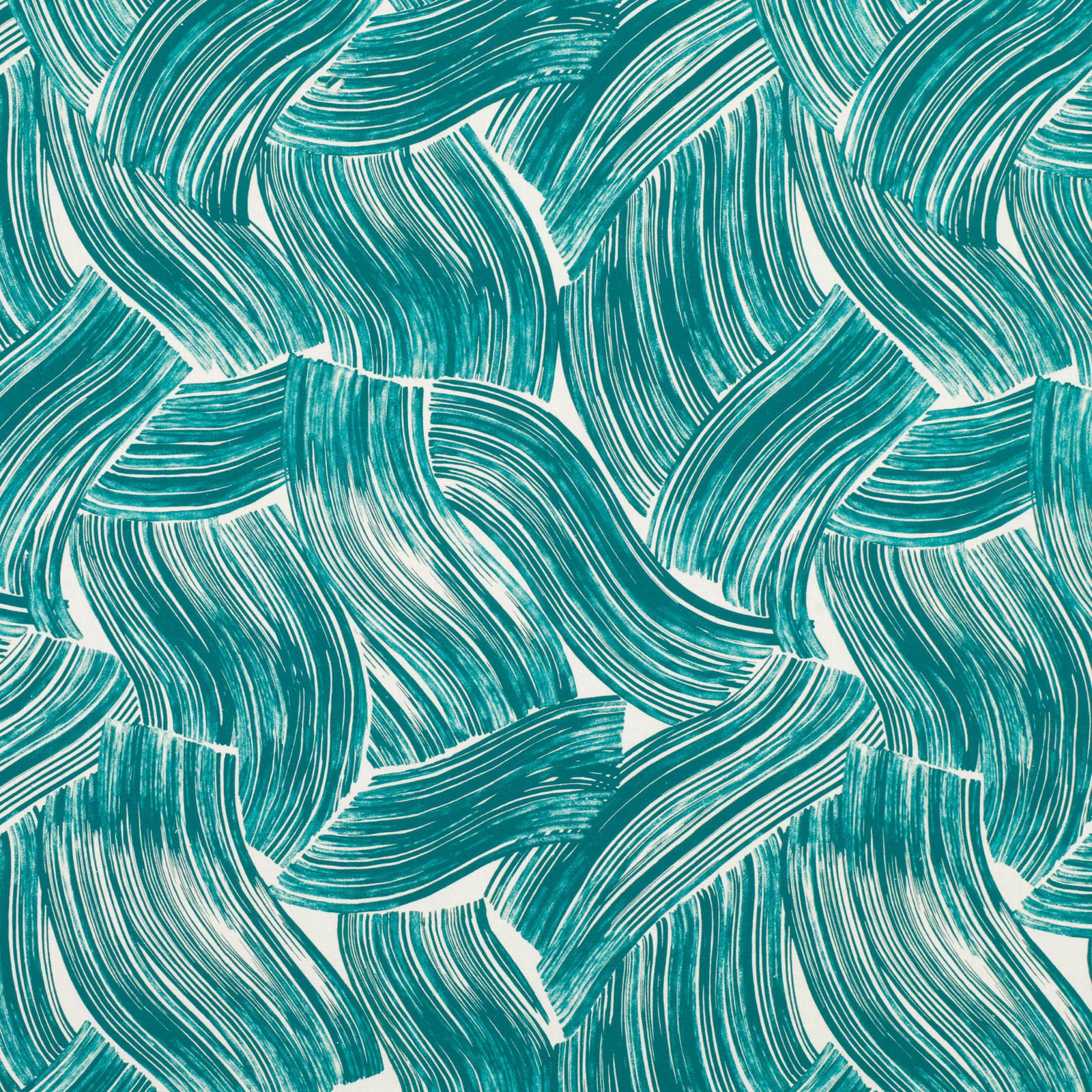 Cool lagoon-teal sweeping brushstrokes layered over a pale ground
