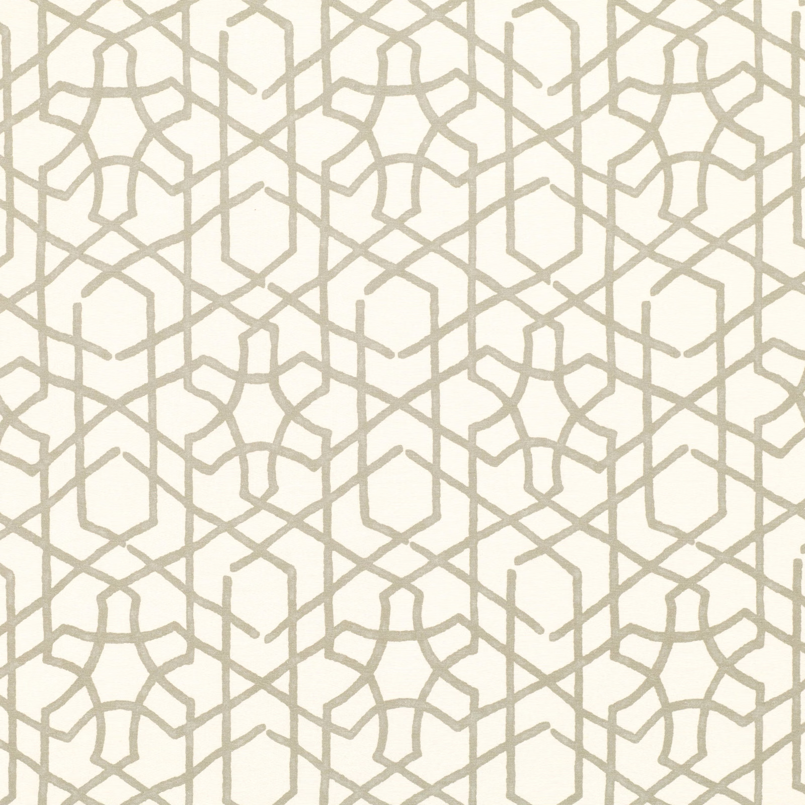 Cream textile with pale taupe interlocking lattice and softly woven surface