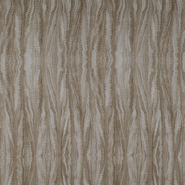 Driftwood taupe textile with fine rippling vertical lines and textured woven surface