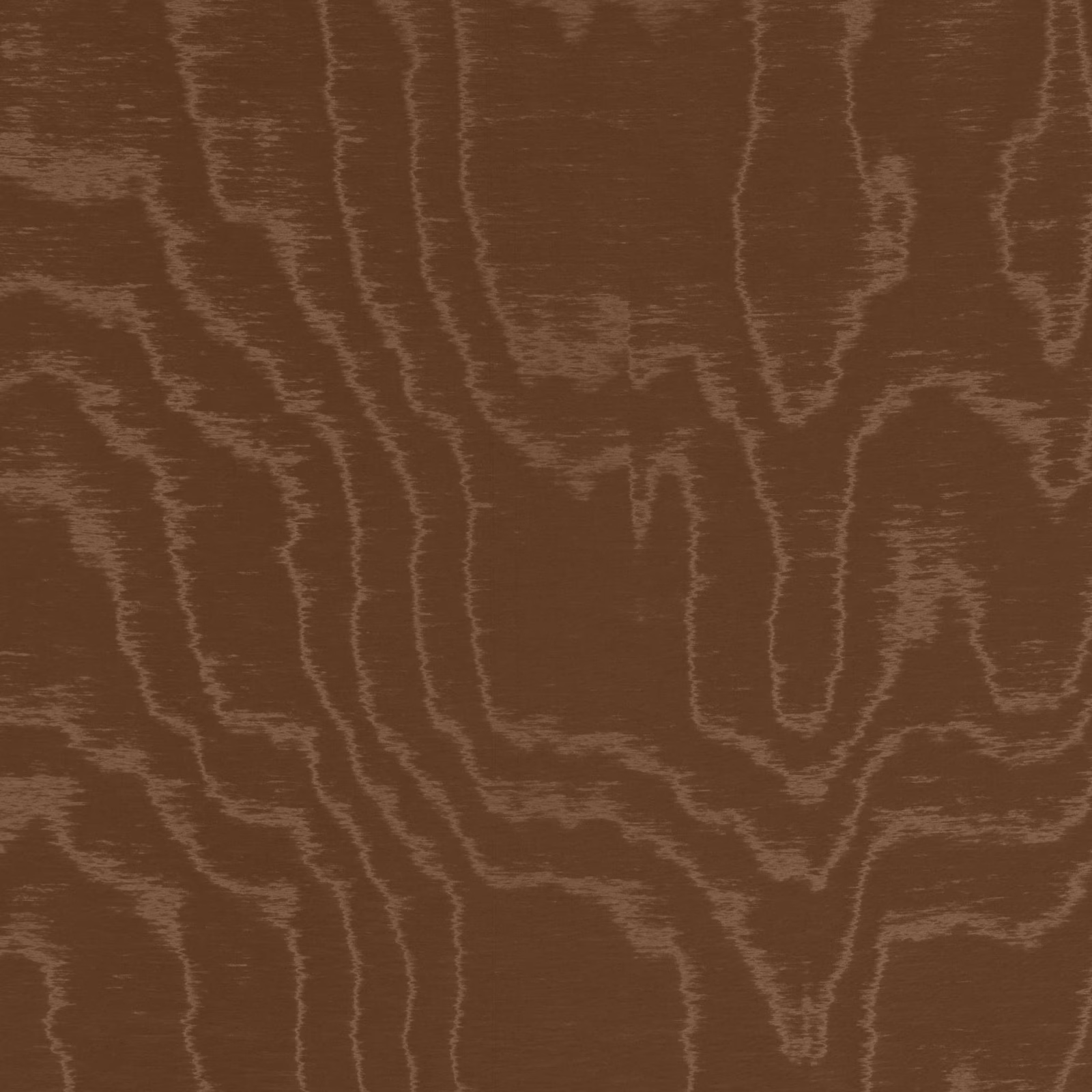 Warm cognac-brown textile with irregular tonal woodgrain lines and woven texture