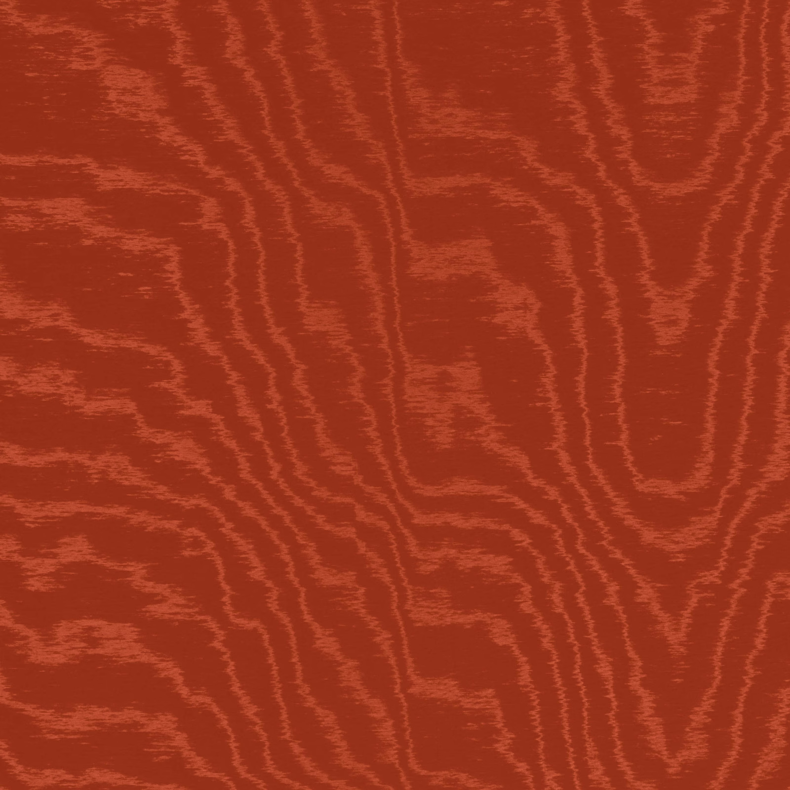 Burnt ember terracotta fabric with irregular rippling striations and a softly textured surface