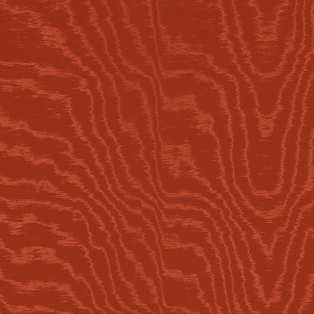 Burnt ember terracotta fabric with irregular rippling striations and a softly textured surface