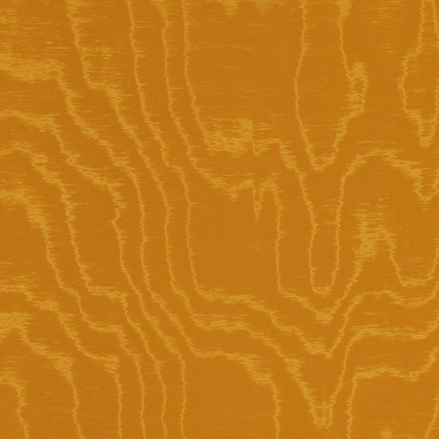 Warm ochre textile with branching tonal lines and a fine horizontal weave