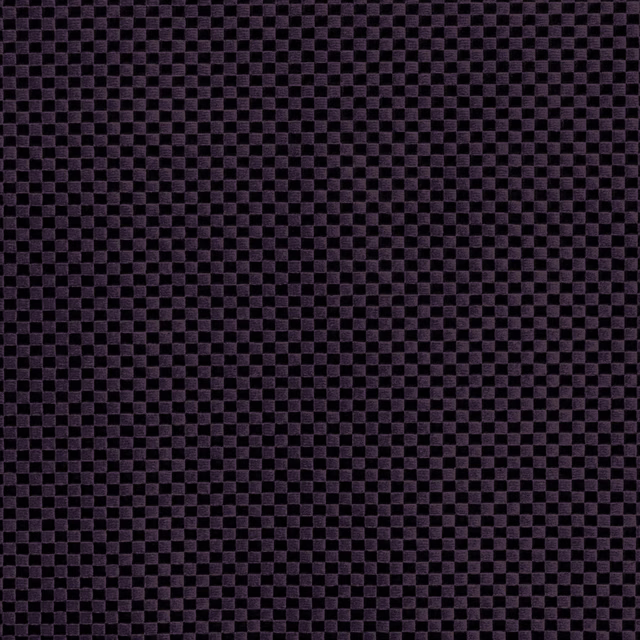 Deep charcoal-purple fabric with a fine tactile black-and-purple check weave