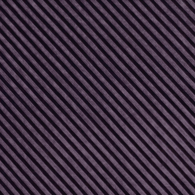 Charcoal plum fabric with narrow diagonal stripes and a softly lustrous texture