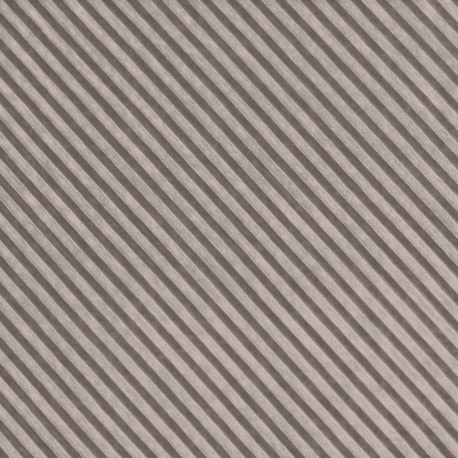 Warm taupe-grey fabric with closely spaced diagonal grey woven stripes