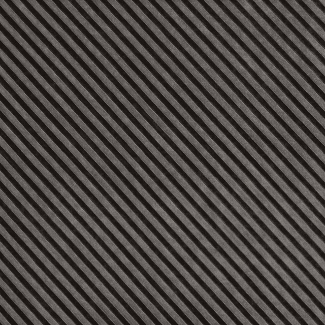 Dark tungsten grey fabric with closely spaced diagonal charcoal stripes and subtle surface texture