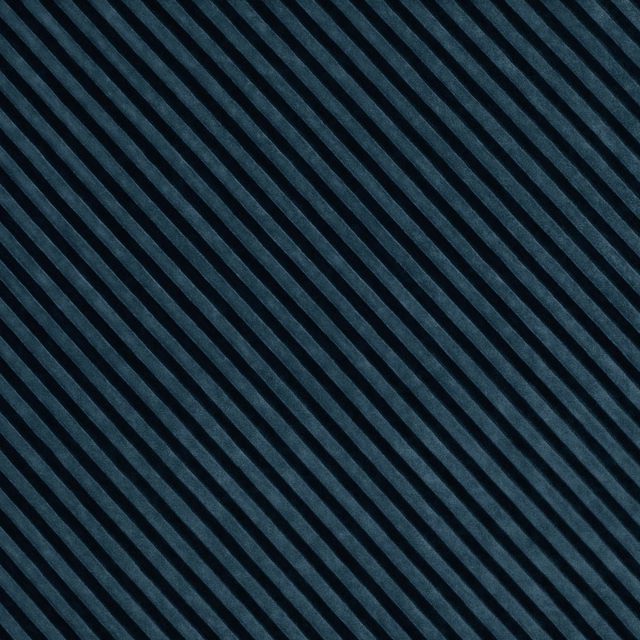 Midnight-blue and charcoal textile with close diagonal stripes and subtle surface texture