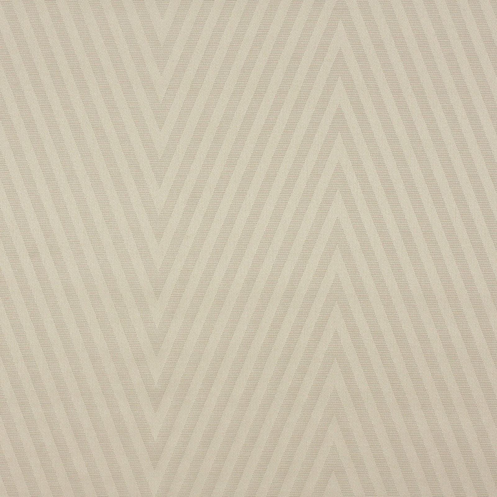 Pale greige woven fabric with softly contrasting chevron stripes and fine texture