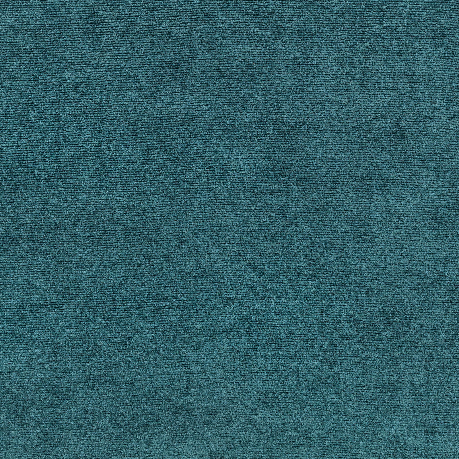 Close-up of electric teal textile with fine mottled nap and shadowed tonal variation