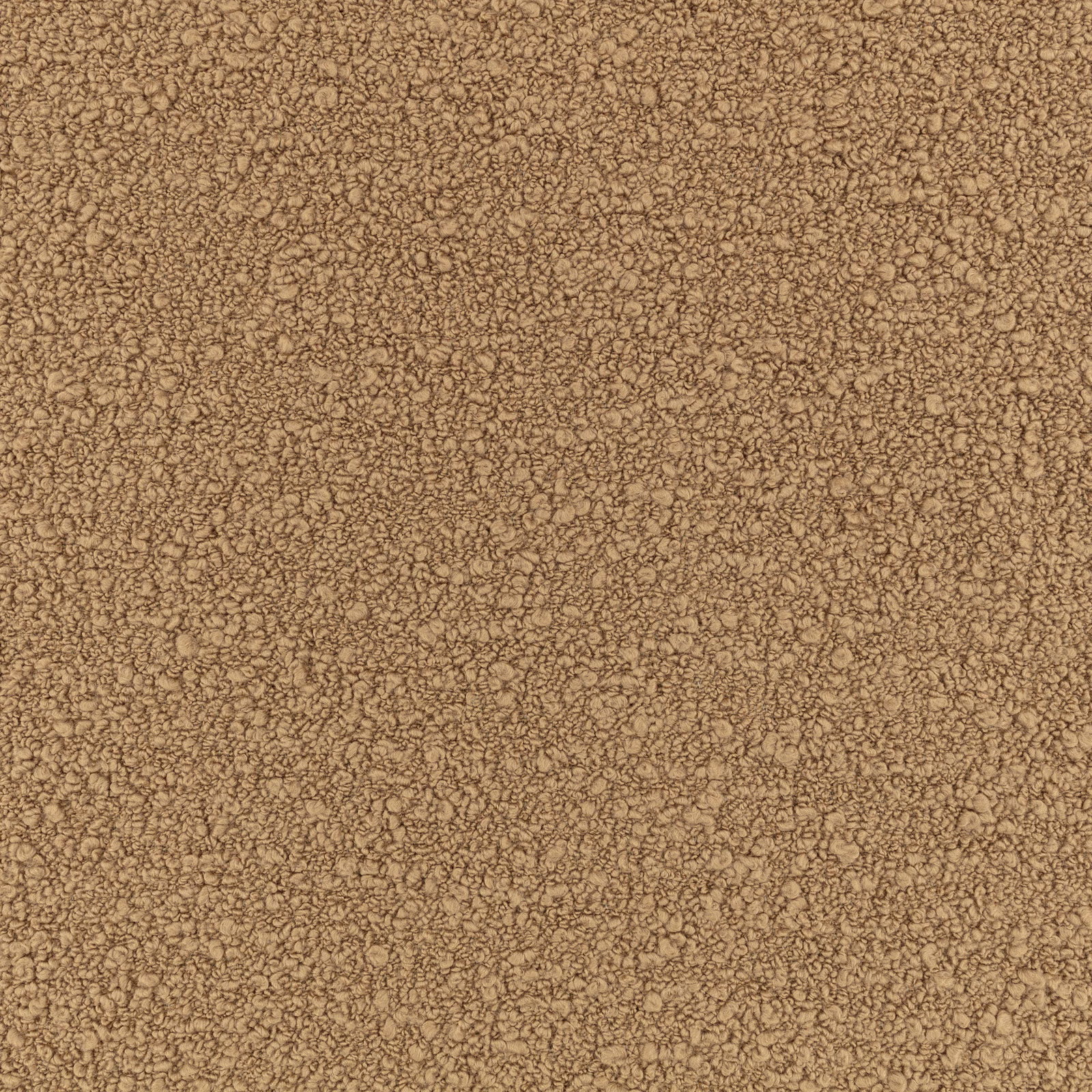 Warm tobacco-brown fabric with dense irregular nubby loops and softly mottled shading
