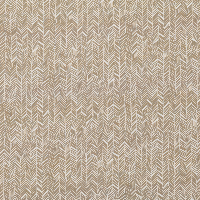 Warm cappuccino taupe textile with slim ivory vertical chevrons and subtle texture